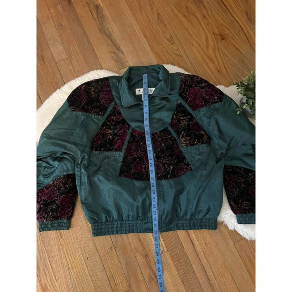 Vintage 80s Lavon Windbreaker Tracksuit Jogger Set Emerald Green Size M - Picture 9 of 10